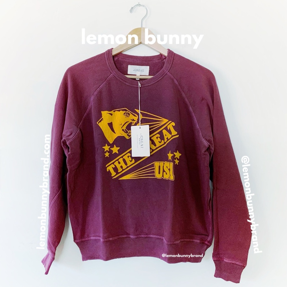 The Great The College Sweatshirt in Rosehip with Cougar Graphic Size 0 New NWT